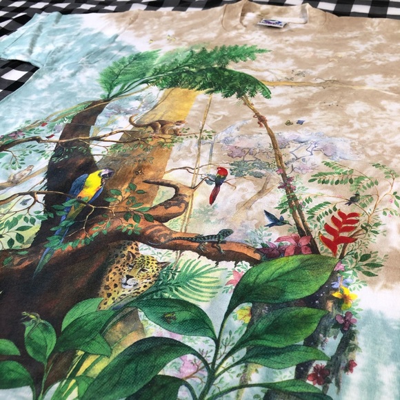 Rainforest 1991 Liquid Blue Vintage All Over Tie T - Picture 3 of 11